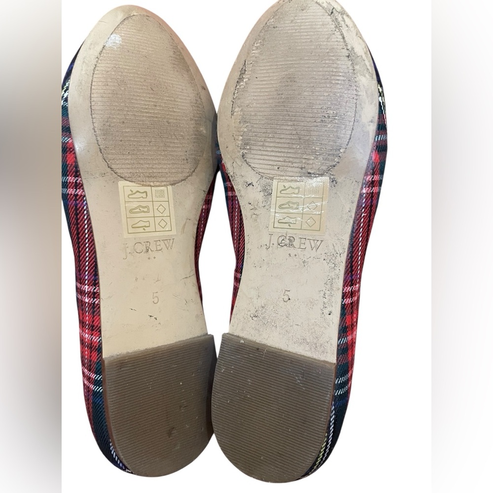J. Crew Stewart Tartan Loafers Plaid Smoking Slippers Black Red Gold - Picture 2 of 3